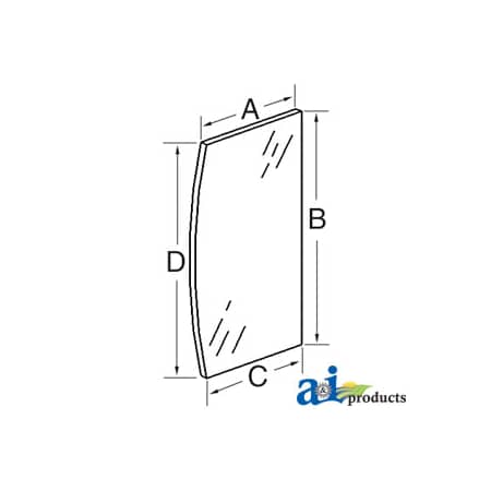 A & I Products Glass, Windshield, Lower (RH) 25.5" x17" x4.5" A-109132C2
